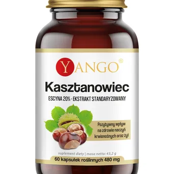 Kasztanowiec - ekstrakt - 20% escyny,Yango  - 60 kaps.