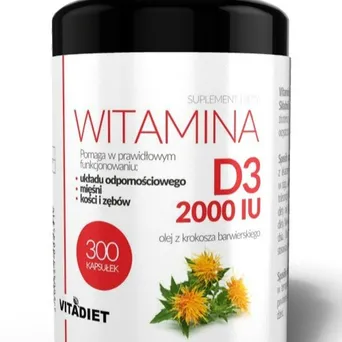 Witamina D3 2000 IU- VitaDiet- 300kap