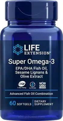 Super Omega-3 EPA/DHA Life Extension z Lignanami Sezamowymi i ekstraktem z Oliwek - 60 kaps.