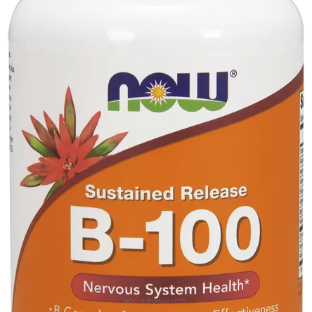 Witamina B-100 o przedłużonym uwalnianiu Now Foods 100 tabs