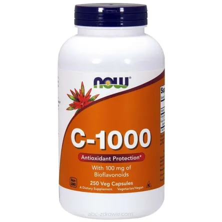 Opakowanie zawiera Witamina C-1000  z  100mg Bioflavonids - 250 kaps. Now Foods