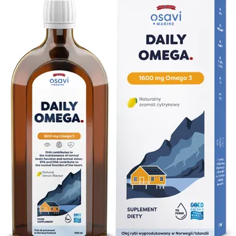 Daily Omega + D3 (Marine), 1600mg Omega 3 (Cytryna) - 500 ml.