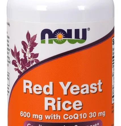 Red Yeast Rice  z  Koenzym Q10, 600mg - 60 kaps. Now Foods