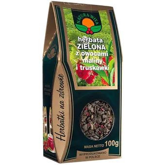 NATURA-WITA Herbata zielona z owocami maliny i truskawki 100g