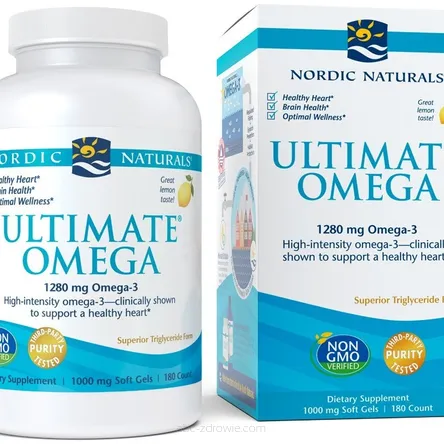 Ultimate Omega, 1280mg Cytrynowy  - 180  kaps.Nordic Naturals