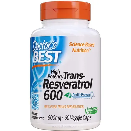 Opakowanie zawiera Resweratrol trans Doctor's Best 60 kaps