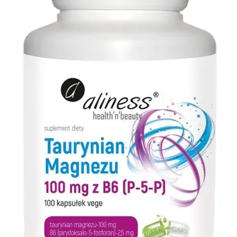 Taurynian Magnezu 100 mg witamina  B6 Alines  100 kaps