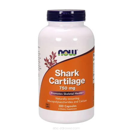 Butelka biało pomarańczowa zawiera Chrząstka Rekina-Shark Cartilage-Now Foods 