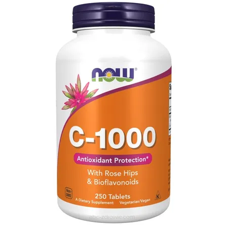Opakowanie Witamina C-1000 z Dziką Różą i Bioflawonoidami, Now Foods - 250 tabletek