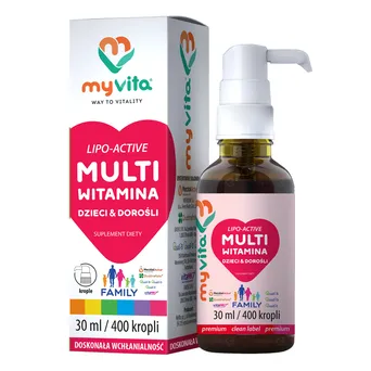 Multiwitamina w kroplach,Lipo-Active Family Dzieci i Dorośli 30 ml MyVita