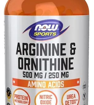 Arginine i Ornithine, 500/250 - 100 kaps. Now Foods