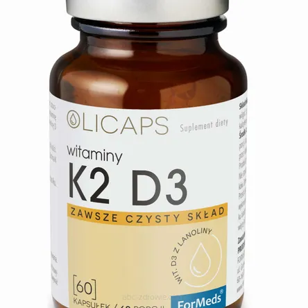 Opakowanie zawiera Witaminę K2 D3 Olicaps Formeds 60 kaps