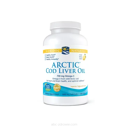 Arctic Cod Liver Oil, 750mg Cytrynowy - 180 kaps. Nordic Naturals