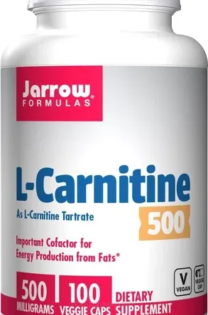 Opakowanie L-Carnitina Jarrow Formulas 500mg -100 kaps