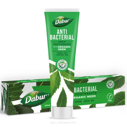 Tuba zawiera Przeciwbakteryjna pasta do zębów z neem Dabur