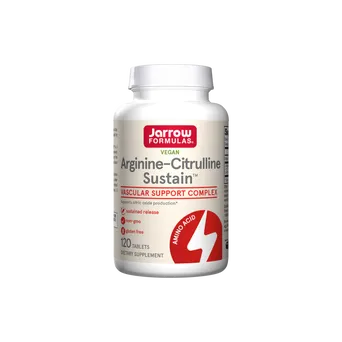 Arginine-Citrulline Sustain - Wspomaga produkcję tlenku azotu Jarrow Formulas-120 tabl.