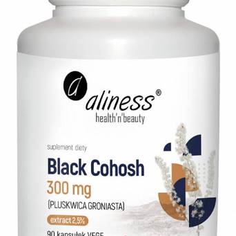 Black Cohosh, Pluskwica groniasta w tabletkach, 90 kaps Aliness