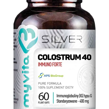 Colostrum 40 Immuno Forte standaryzowane 400mg, 60kaps. MyVita