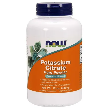 Opakowanie zawiera Potassium Citrate - Potas /cytrynian potasu/ 340 g NOW Foods