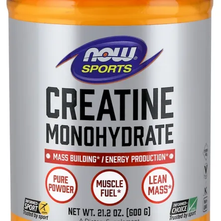 Kreatyna Monohydrate, czysty proszek - 600g NOW Foods