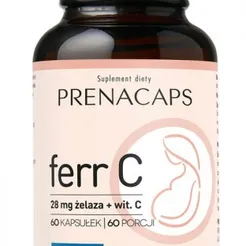Żelazo dla kobiet w ciąży Prenacaps Ferr C ForMeds 60 kaps.