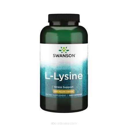 Opakowanie zawiera Lysine - L-Lizyna HCL 500 mg-300 kaps. Swanson
