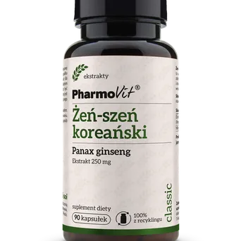 Żeń-szeń koreański Panax ginseng 250 mg 90 kaps Pharmovit