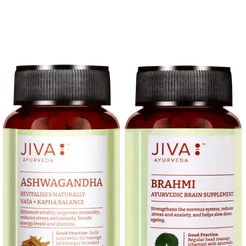 Ashwagandha i Brahmi-zestaw -Złoty duet –Jiva Ajurweda 2 x 120 kaps