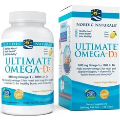 Ultimate Omega D3, 1280mg Cytrynowy - 120 kaps Nordic Naturals