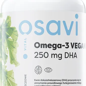 Omega-3 Vegan, 250mg DHA - 120 vegan kapsułki żelowe Osavi