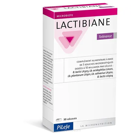 Opakowanie Lactibiane Tolerancja-probiotyk na nieszczelne jelita Pileje 30 kaps.