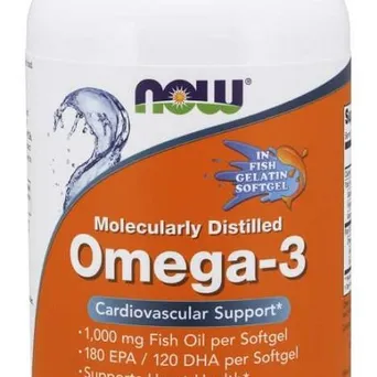 Omega-3 Molecularly Distilled - 200 fish kapsułki żelowe Now Foods