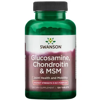 Glukozamina, Chondroityna & MSM Swanson-120 tabletek