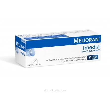 Opakowanie zawiera Meliora Imedia na ciężkie zapalenie żołądka i jelit Pileje 4 saszet.