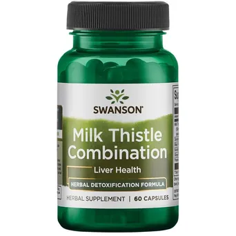 Milk Thistle Combination - Kompleks ziół wspomagających wątrobę Swanson 60 kaps.
