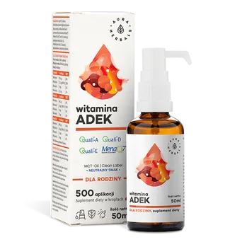 Witamina ADEK dla rodziny na oleju MCT - 50ml krople-Aura Herbals