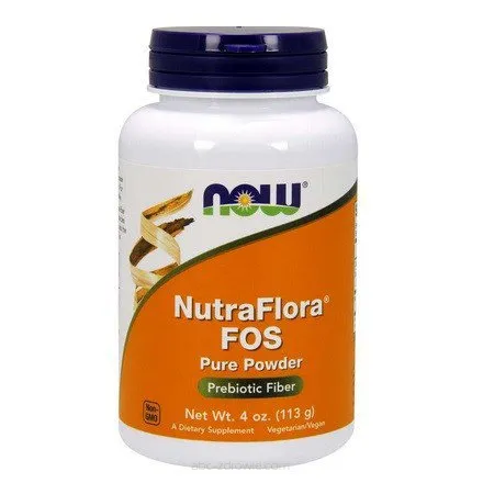 Opakowanie zawiera NutraFlora FOS, czysty proszek - 113g Now Foods