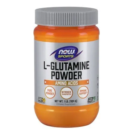 Glutamina, 5000mg (proszek) - 454g Now Foods