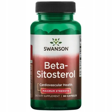 Opakowanie zawiera Beta-Sitosterol - Kompleks Steroli Roślinnych 60 kaps. Swanson