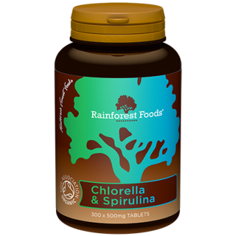 Chlorella i Spirulina -BIO-Rainforest foods-300 tab-500  g 