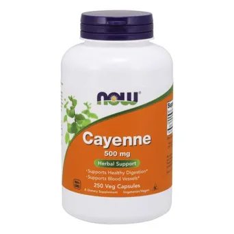 Cayenne - Pieprz Kajeński 500 mg 250 kaps. NOW Foods