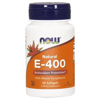 Witamina E-400 - Naturalna 50 kapsułki żelowe Now Foods