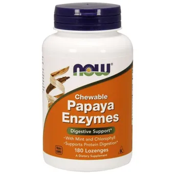 Enzym Papaina 2000 USP - Papaya Enzymes 180 tabl. NOW Foods