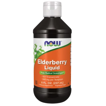Elderberry Liquid - Czarny Bez koncentrat z owocu 10:1 237 ml NOW Foods