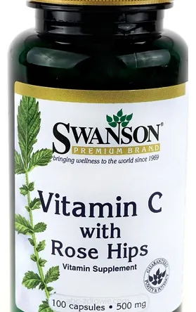 Witamina C with Rose Hips Extract, 500mg - 100 kaps. SWANSON