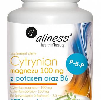 Cytrynianu Magnezu + potas+Witamina B6 (P-5-P)- 100kaps
