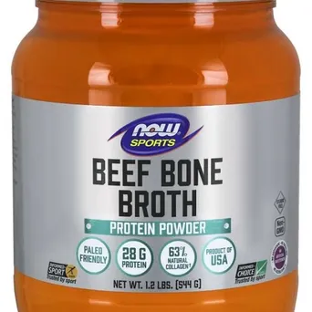 Bone Broth, Beef proszek - 544g Now Foods