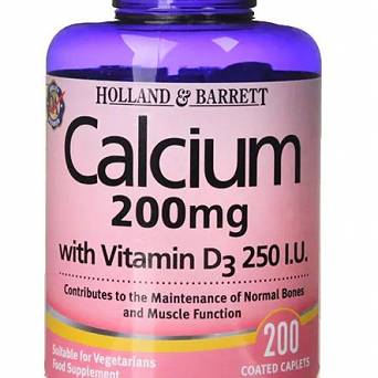 Calcium, 200mg with Witamina D - 200 tablets Holland i Barrett