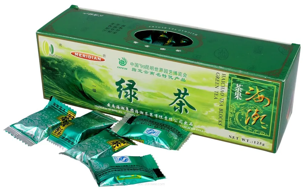 Herbata Zielona prasowana w kostkach 125g MERIDIAN