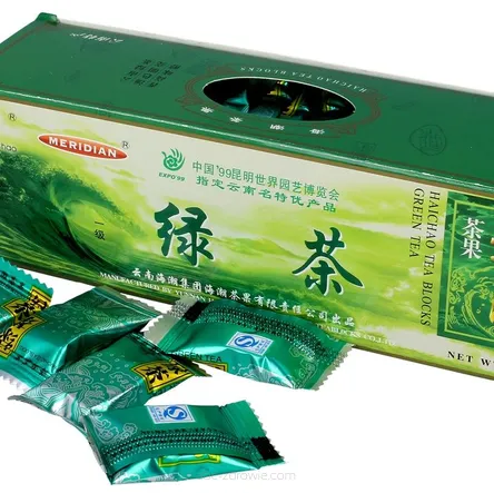 Herbata Zielona prasowana w kostkach 125g MERIDIAN